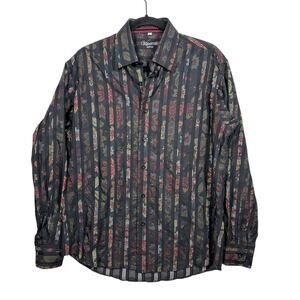 Luchiano Visconti Textured Cotton Casual Button Down Mens Long Sleeve Shirt L